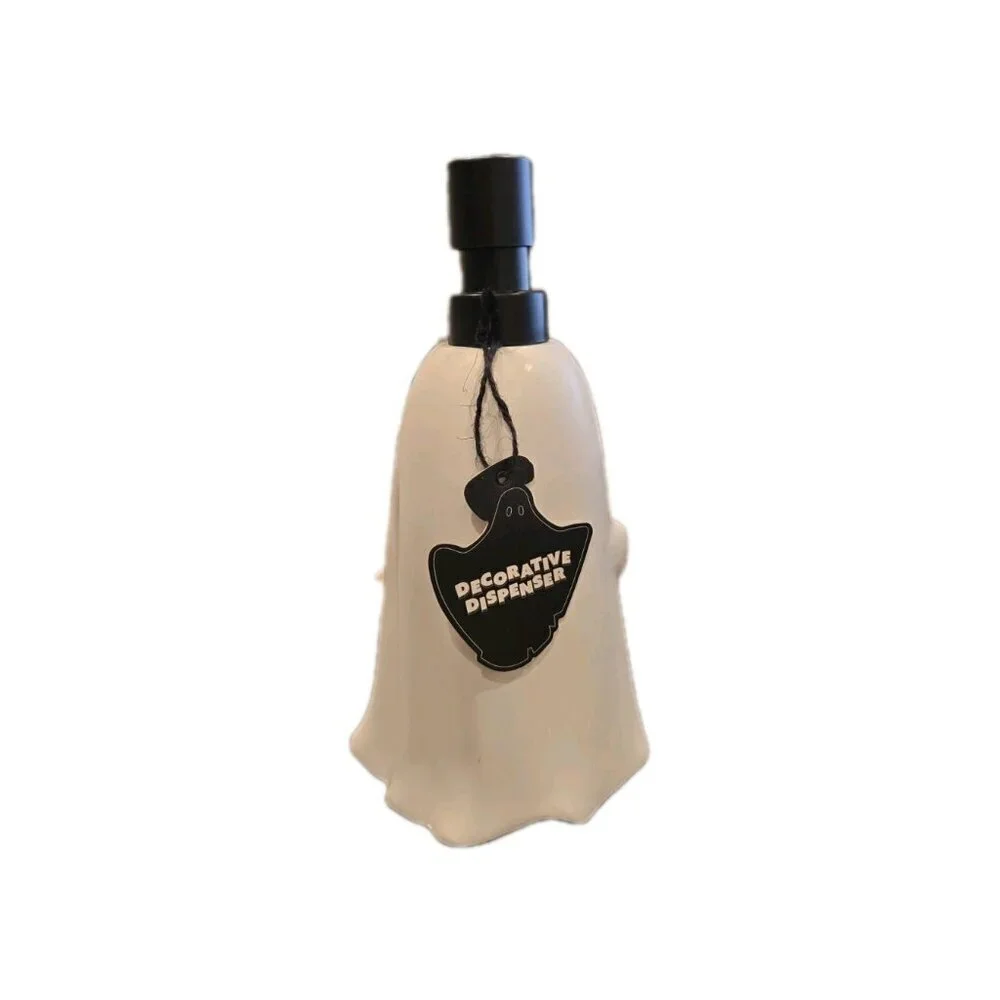 New White Mom & Kid Ghost Trick Or Treater Halloween Soap Dispenser Spooky